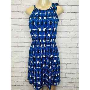 Banana Republic Womens Blue White Printed Halter Sleeveless Mini Dress Size XS